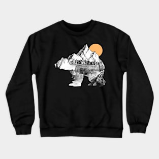 'Exploring Bear Sunset' Beautiful Bear Gift Crewneck Sweatshirt